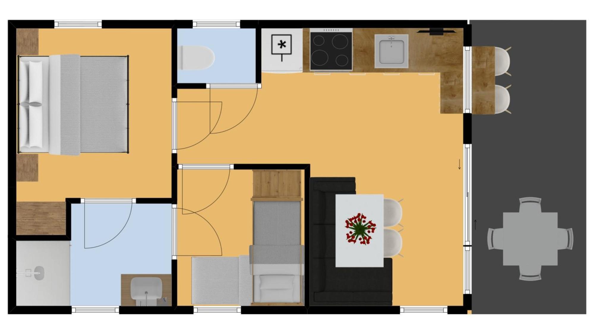 Chalet mit 2 Schlafzimmern