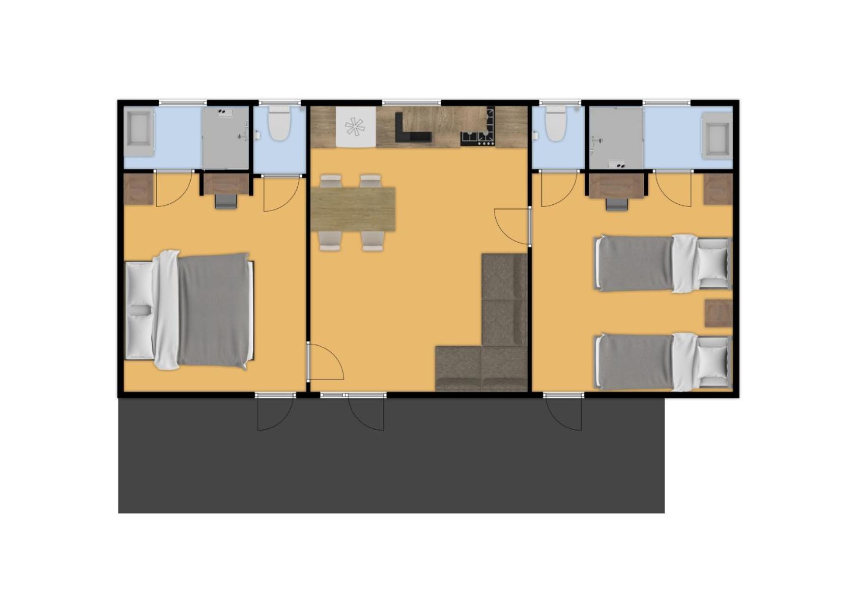 Chalet mit 2 Schlafzimmern