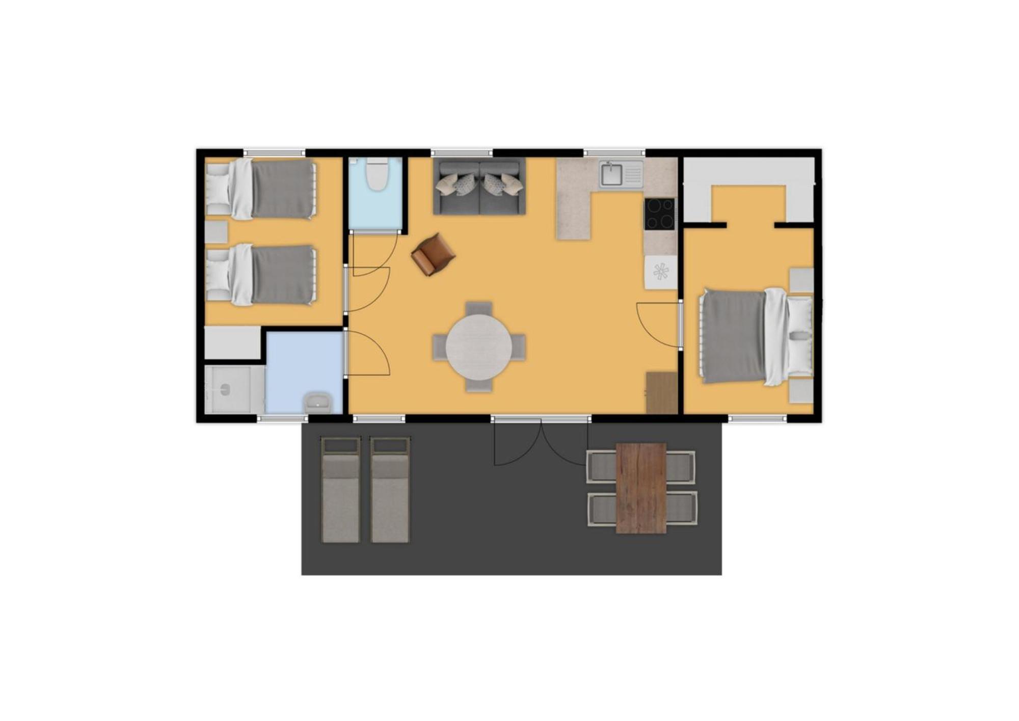 Chalet mit 2 Schlafzimmern